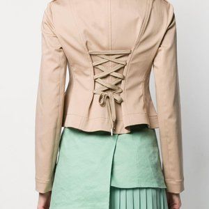RED Valentino Cotton Corset Back cropped Jacket